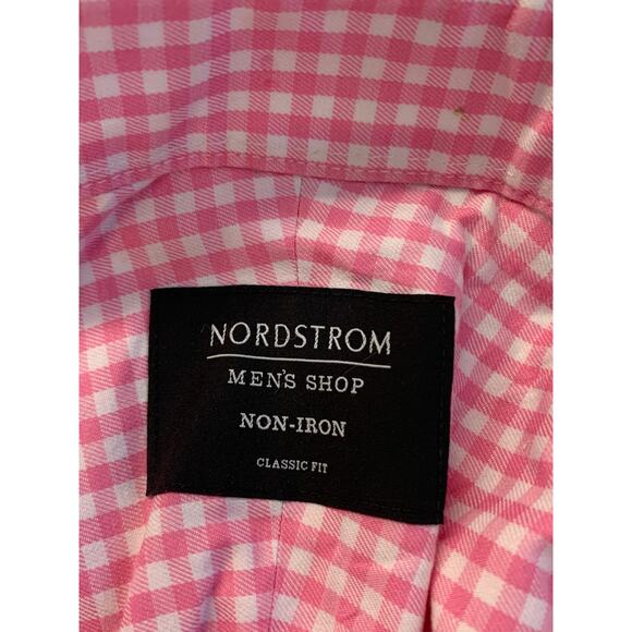 Nordstrom Men's Collared Neck Button Down Shirt Long Sleeve Pink Size Large - Picture 3 of 5